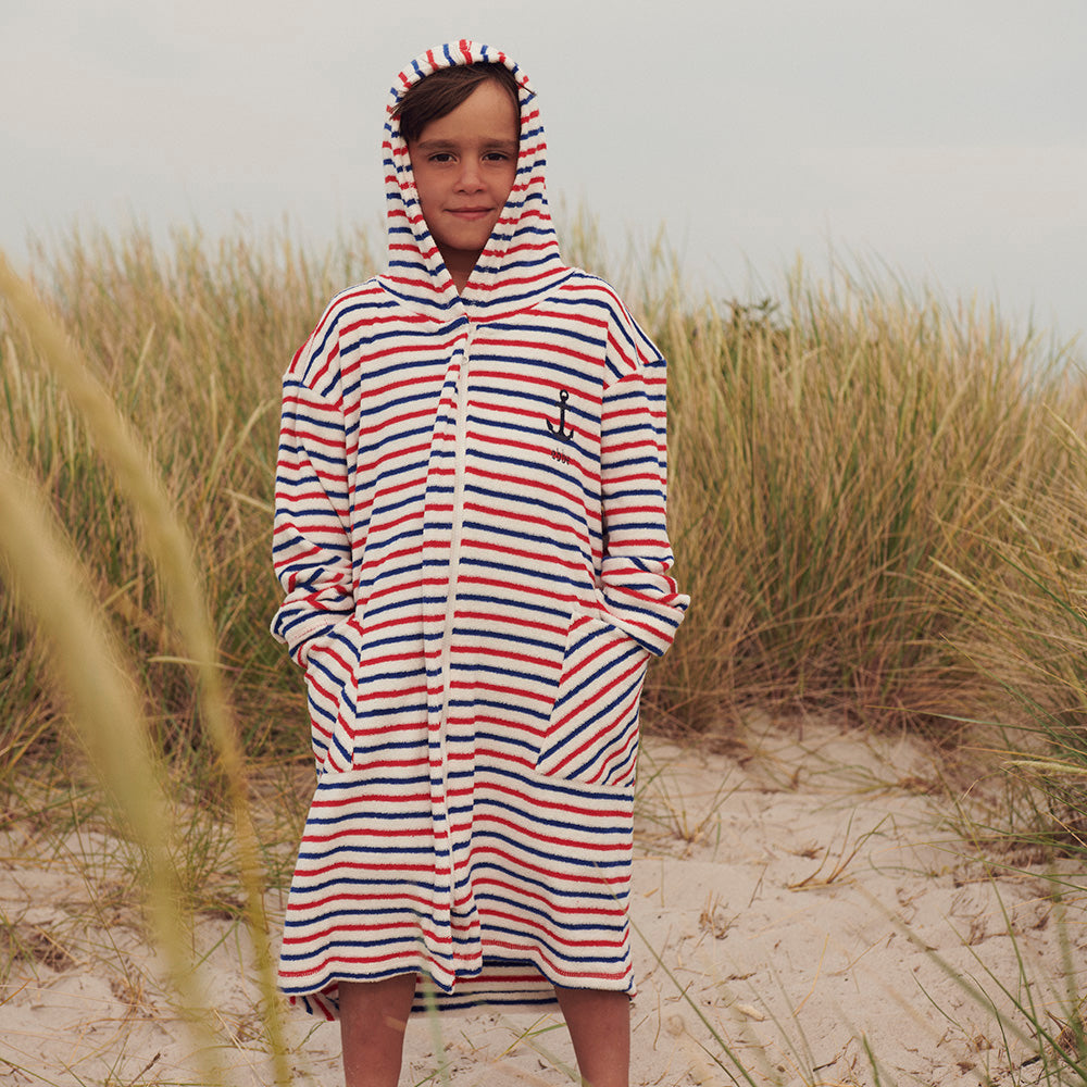 Bovallstrand badrock i Tricolore block stripe – badrock för barn